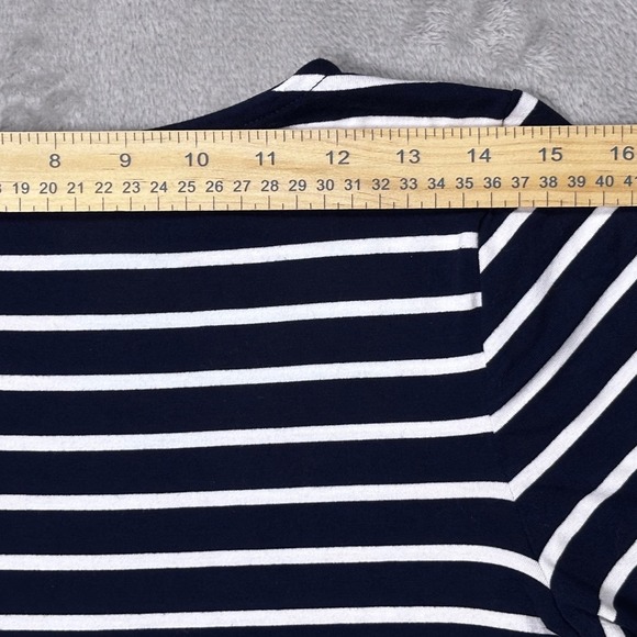Tommy Hilfiger Coastal Chic Stripe Boat Neck Top Navy White Red Trim Women's S‎ - Picture 12 of 14